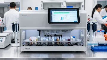 Cambrian Bioworks Manta automated cfDNA extraction platform processing plasma samples