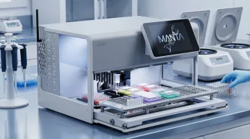 Manta automated cfDNA extraction device completing liquid biopsy workflow in clinical lab