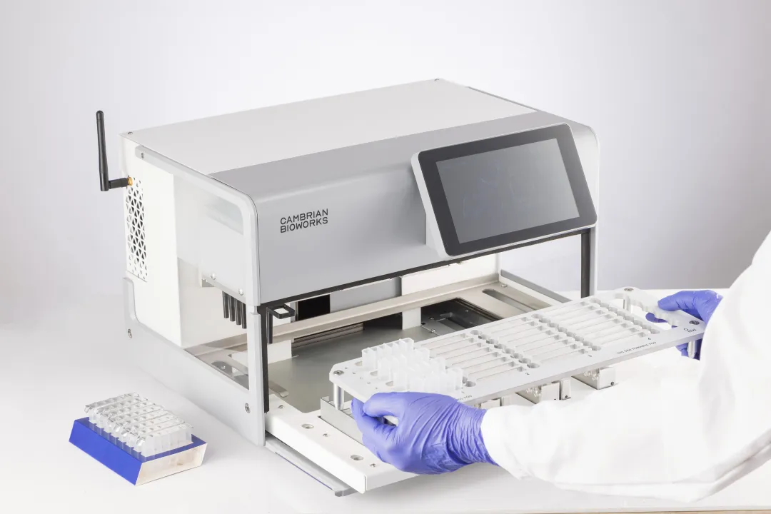 Cambrian Bioworks Manta automated FFPE RNA extraction platform processing clinical samples