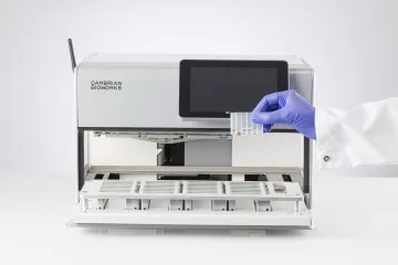 Cambrian Bioworks Manta automated FFPE extraction instrument processing samples in lab