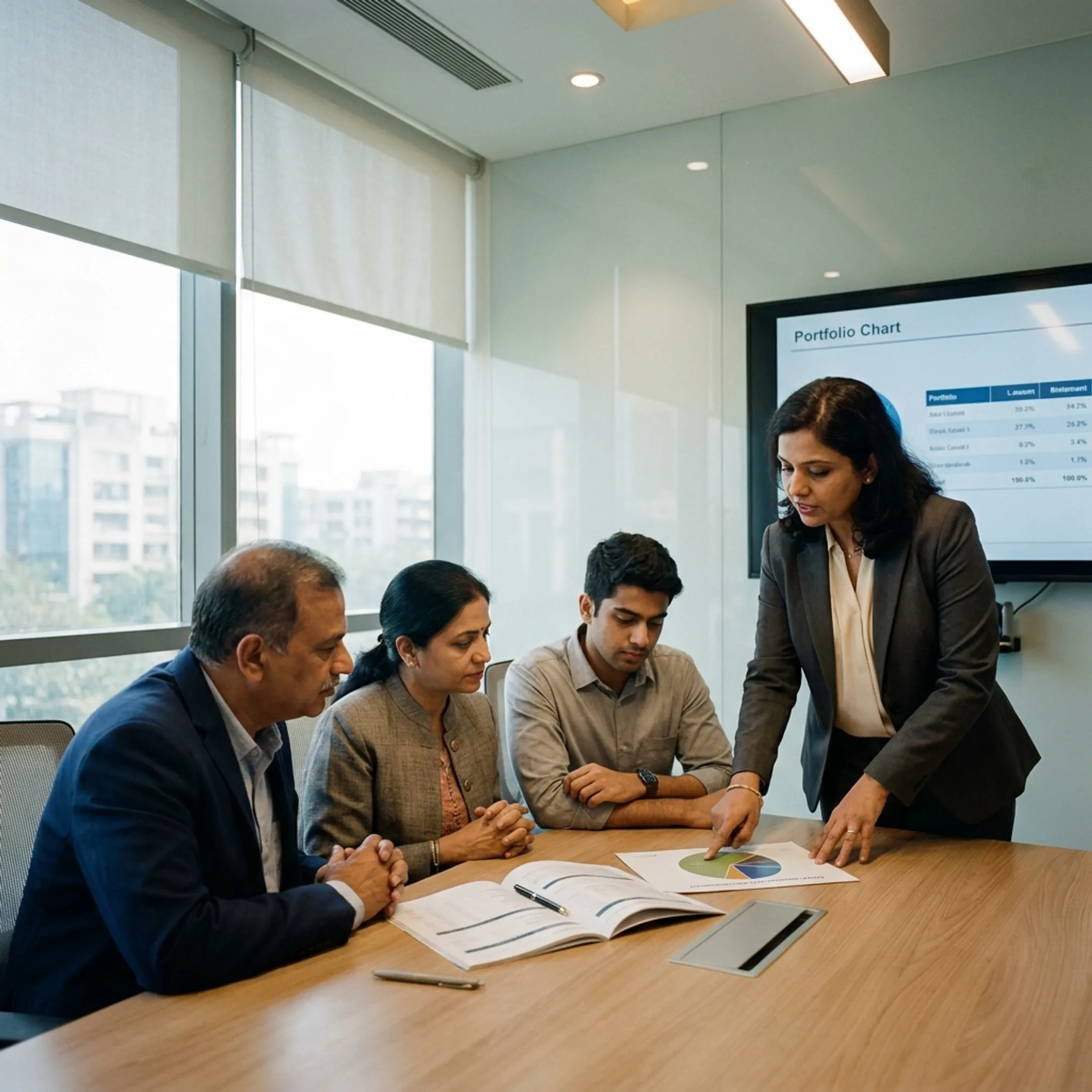 A family reviewing estate documentation concepts in a seminar