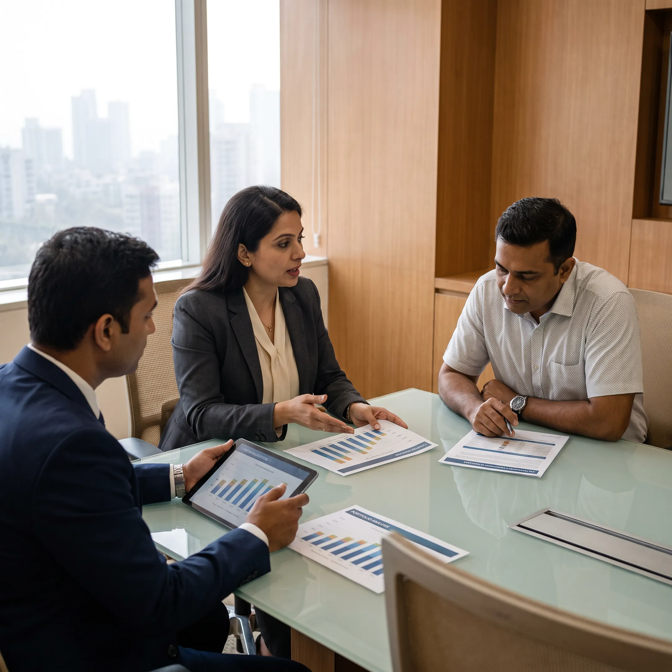Investor reviewing private equity portfolio analysis