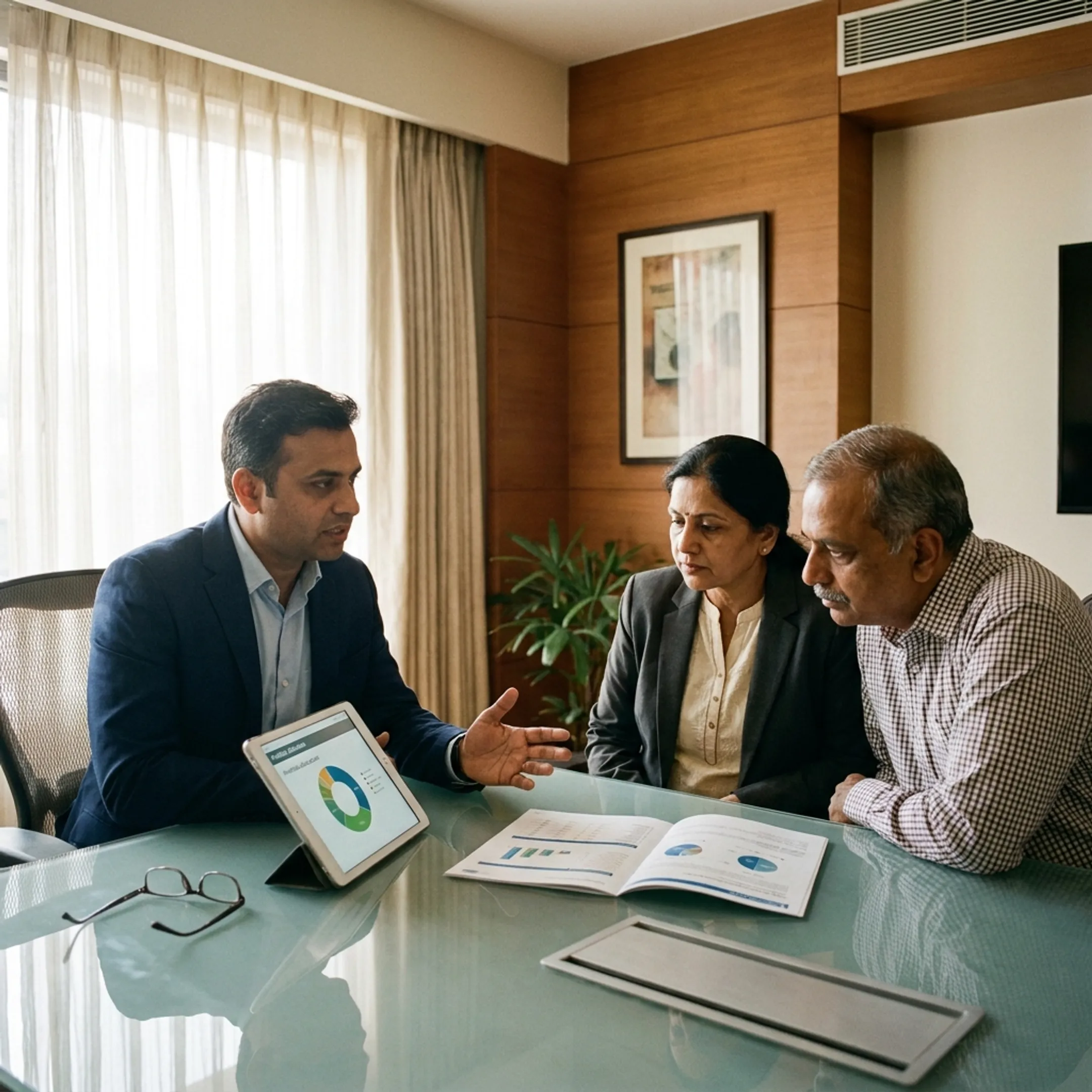 Team member reviewing tax and investment records
