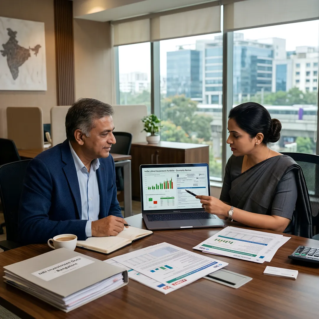 Distributor organising NRI tax documentation with an investor