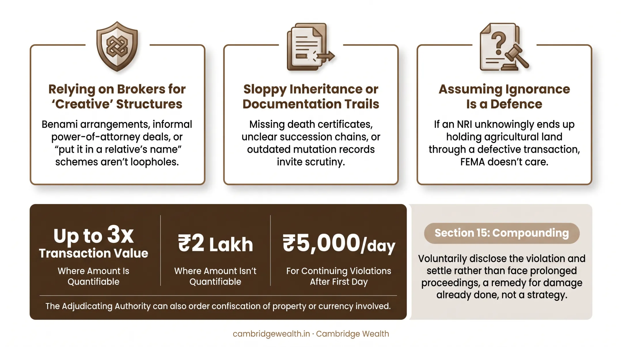 FEMA violation penalty structure for illegal agricultural land holdings