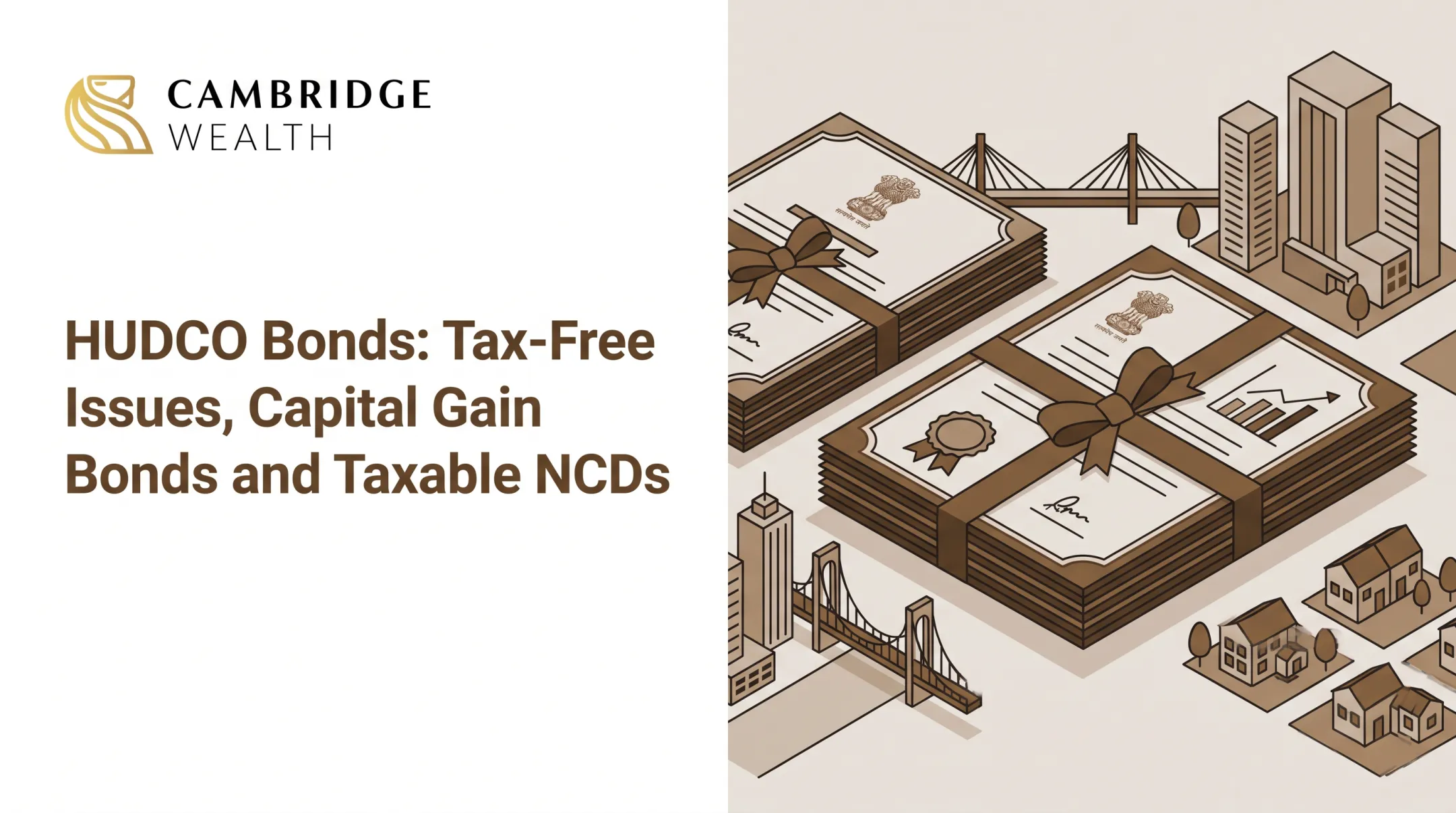 HUDCO bonds: legacy tax-free issues, capital gain bonds and taxable NCDs compared