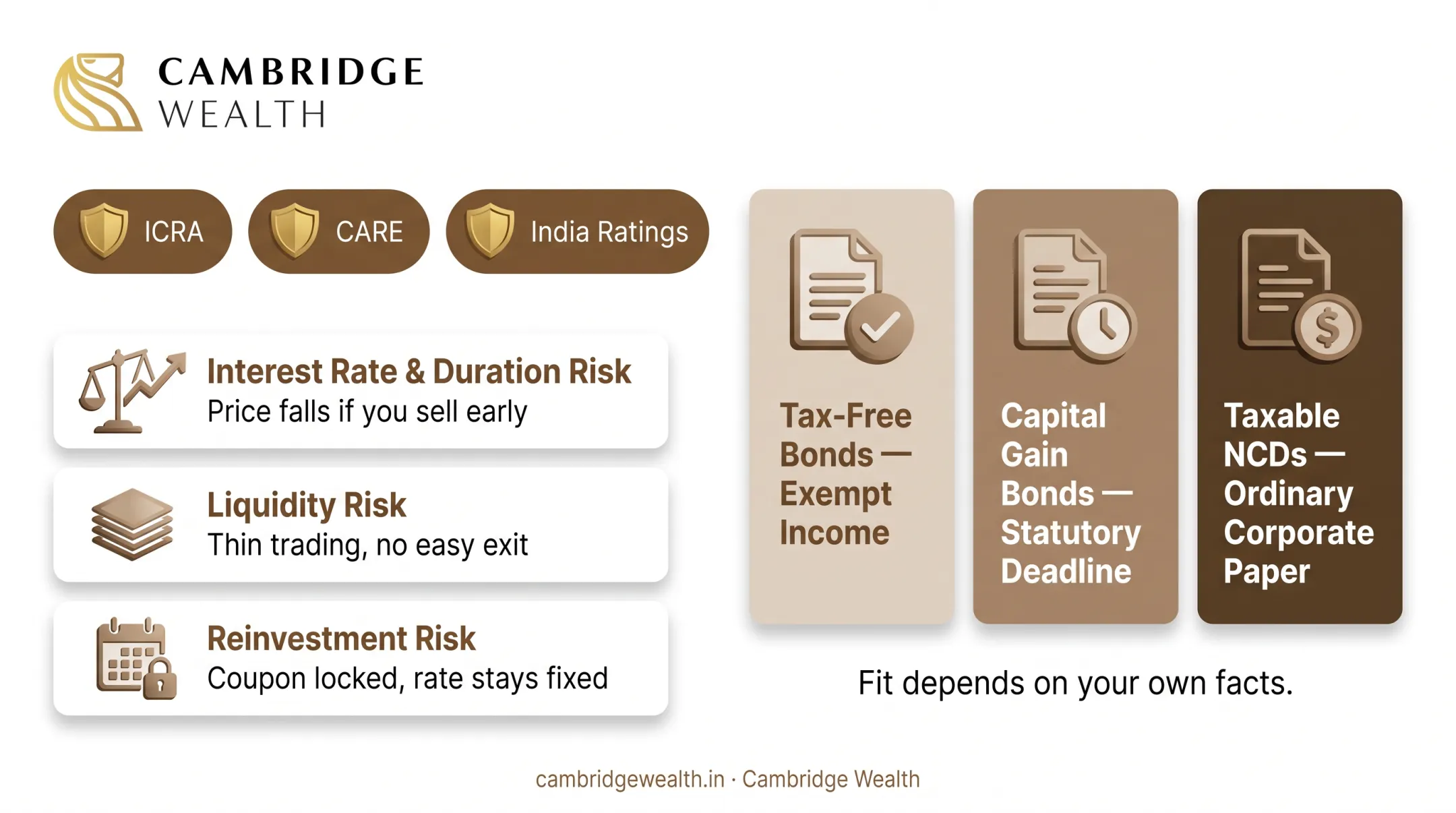 Interest rate, liquidity and reinvestment risk are unaffected by a credit rating
