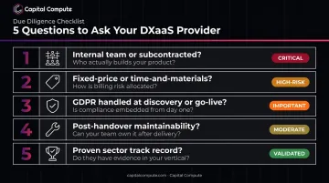 Five essential DXaaS partner vetting questions checklist for UK regulated businesses
