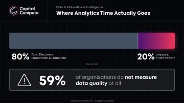 data analytics time split 80 percent preparation versus 20 percent analysis and insight delivery