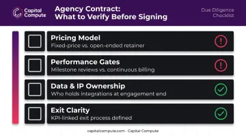 AI marketing agency contract evaluation checklist four key commercial risk factors