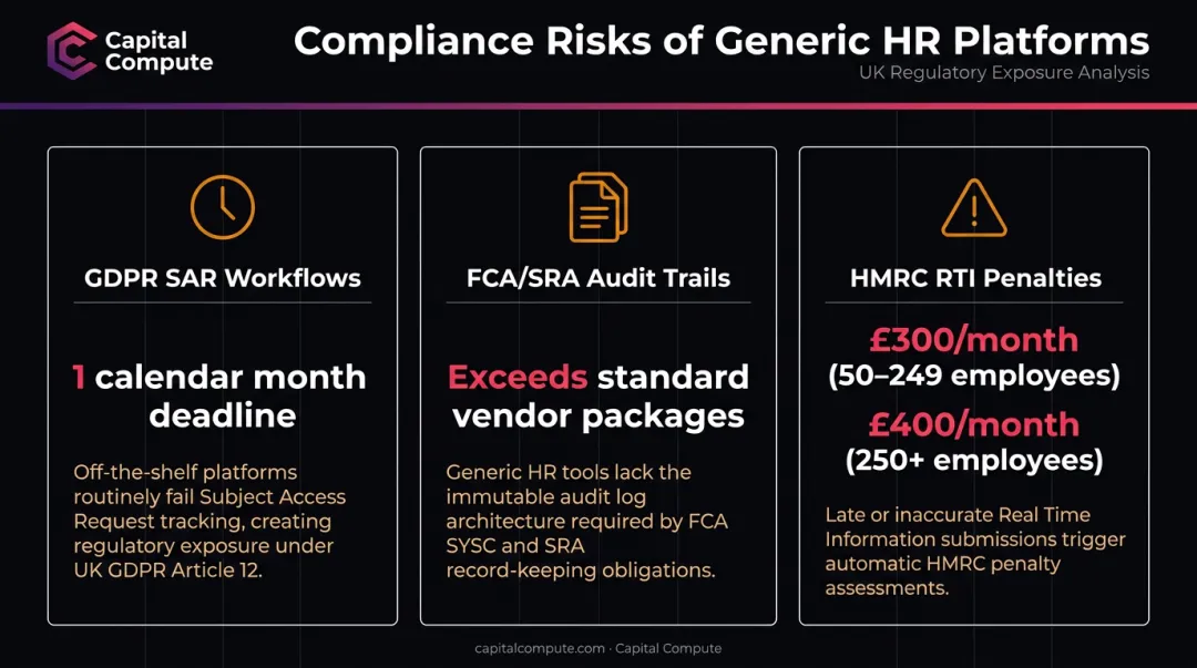 Australian HR compliance penalties infographic covering the Privacy Act SAR RTI deadlines and fines