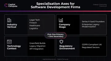 Four specialisation axes for software development firms vertical stage technology regulation
