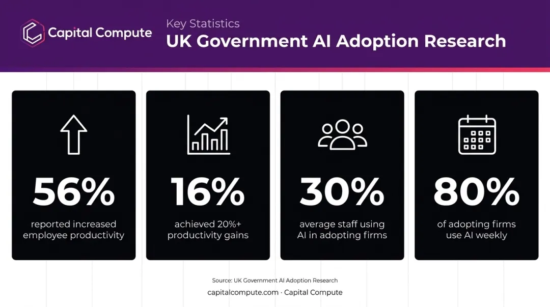 Australian AI adoption productivity statistics infographic showing four key data points
