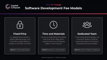 Three software development payment models comparison fixed price time materials dedicated team
