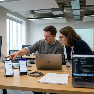 Mobile app developers building iOS and Android applications
