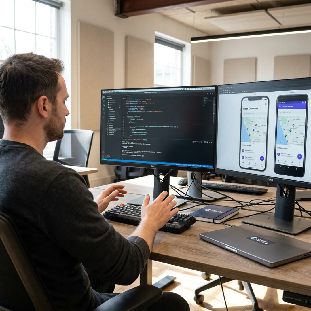 React Native developer building a mobile app