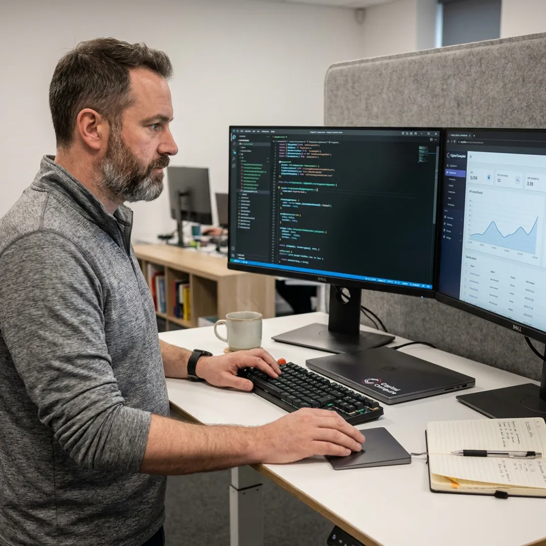 Angular developer working on web application code