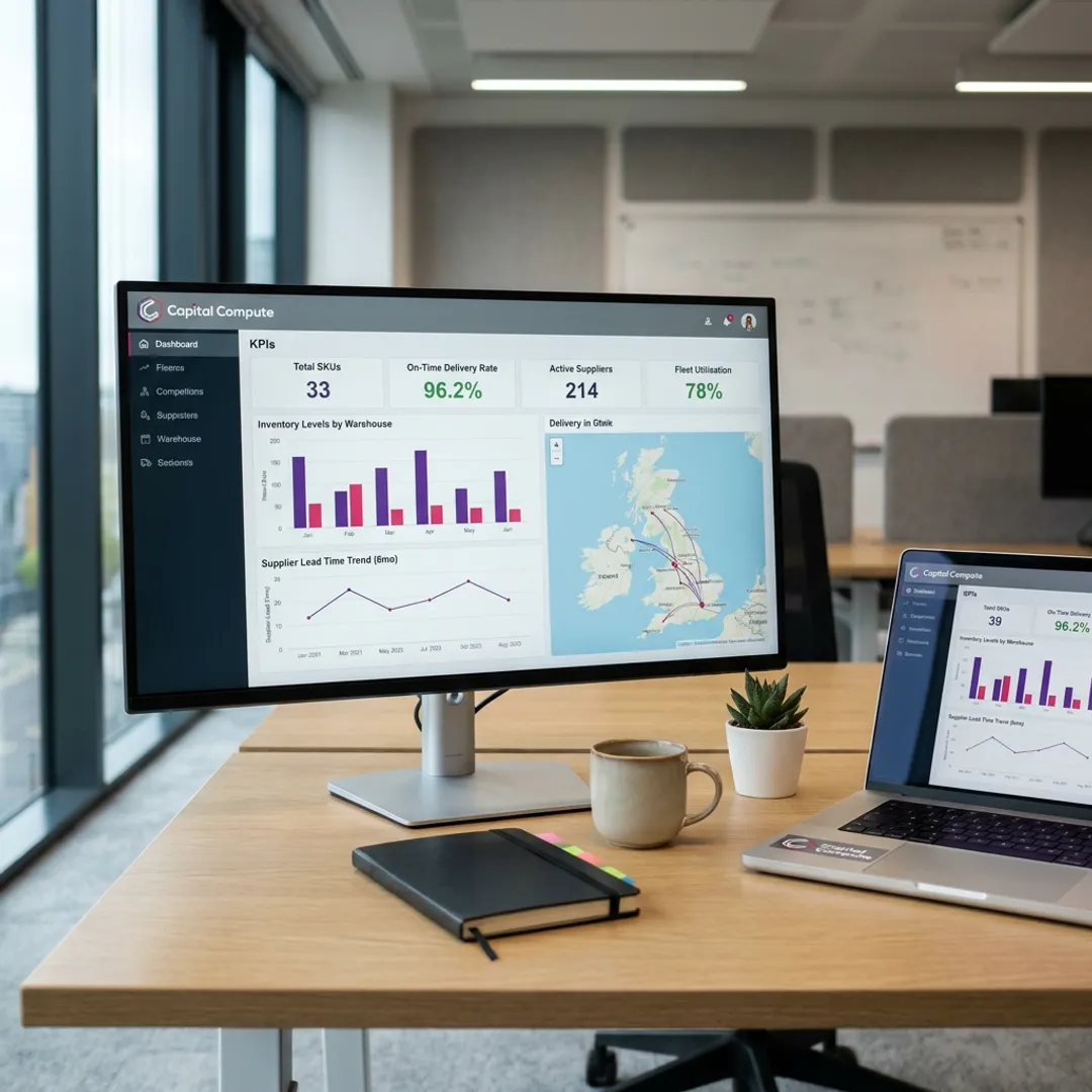Supply chain management software dashboard