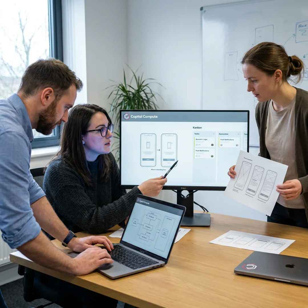 Team planning an iOS mobile product