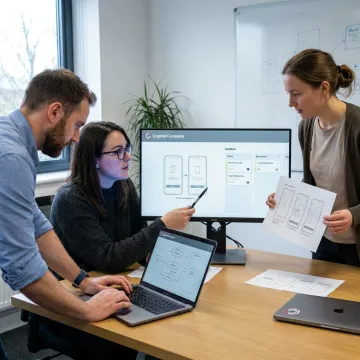 Team planning an iOS mobile product