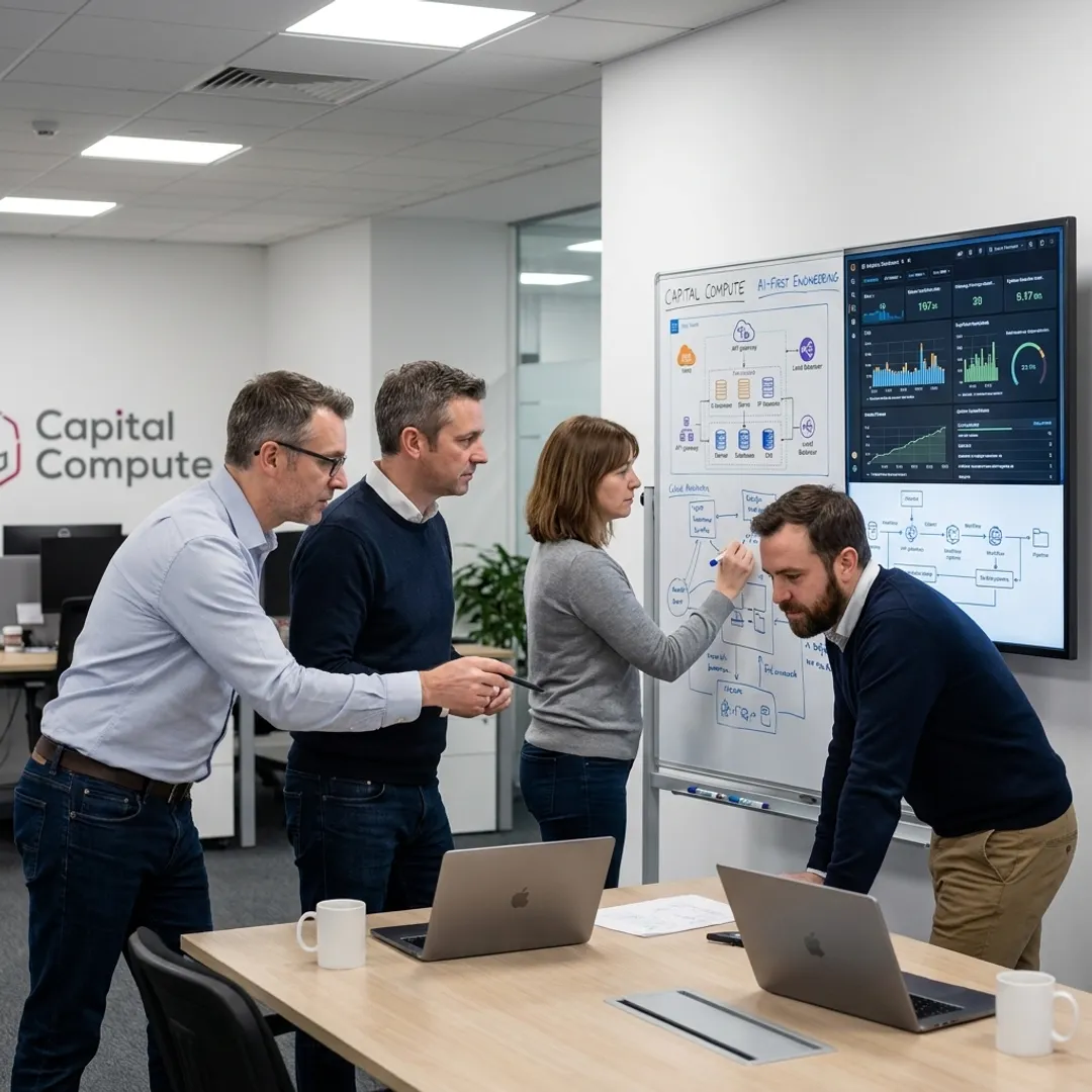 Engineers planning a digital transformation roadmap
