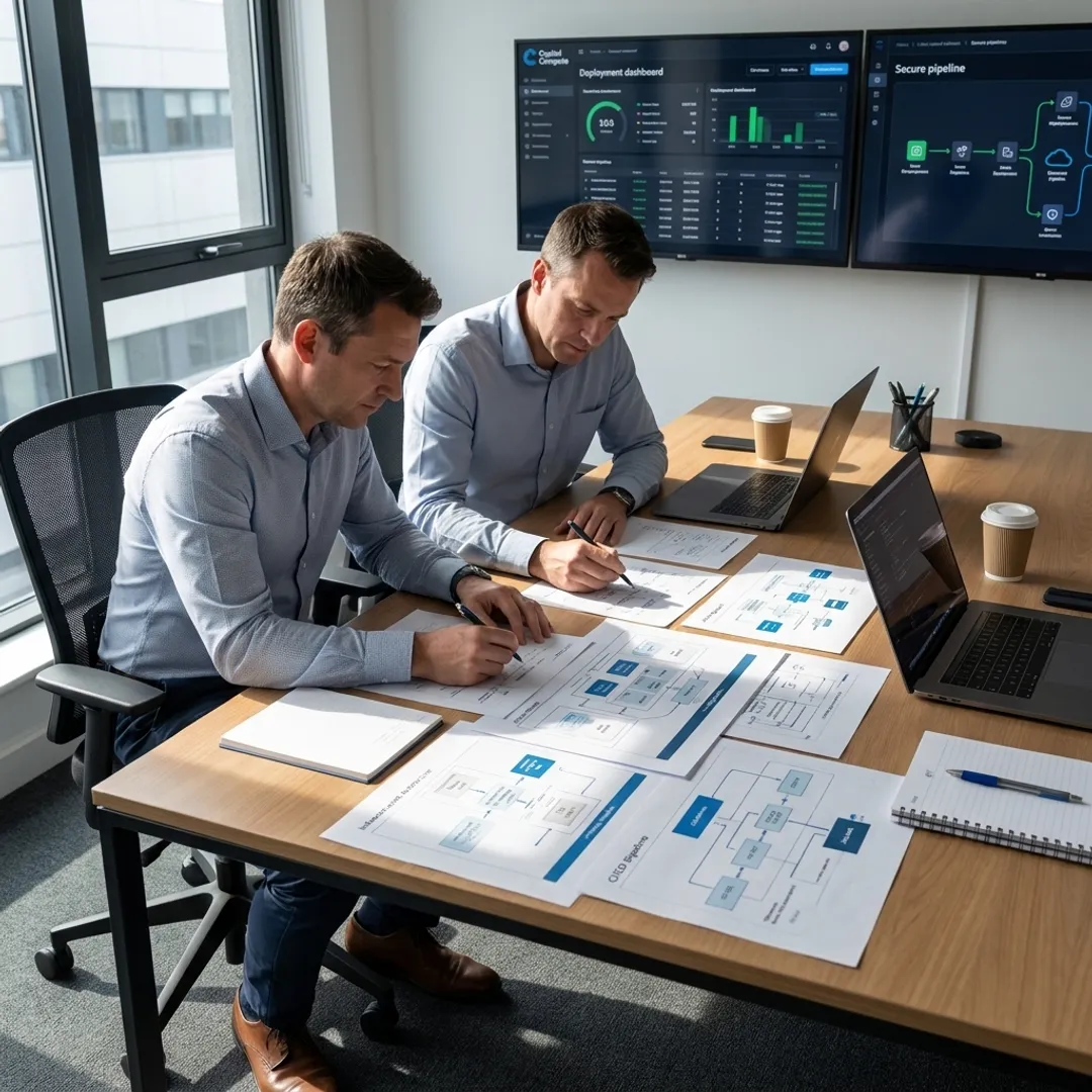 Cloud and DevOps consultants planning infrastructure