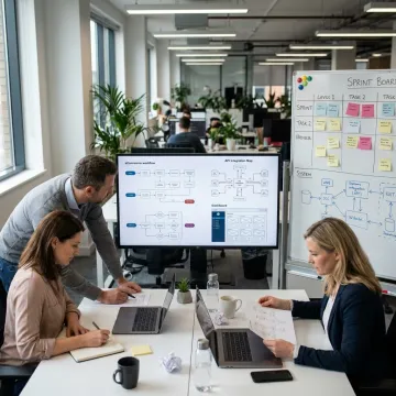 Software team planning a retail development workflow
