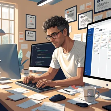 Developer reviewing Laravel application code