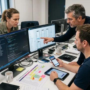 Mobile app development planning session