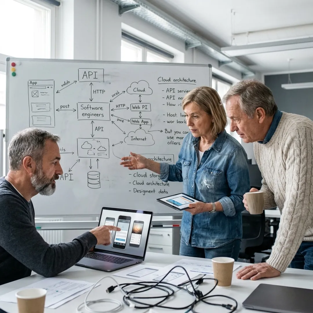 On-demand app development team planning mobile platform
