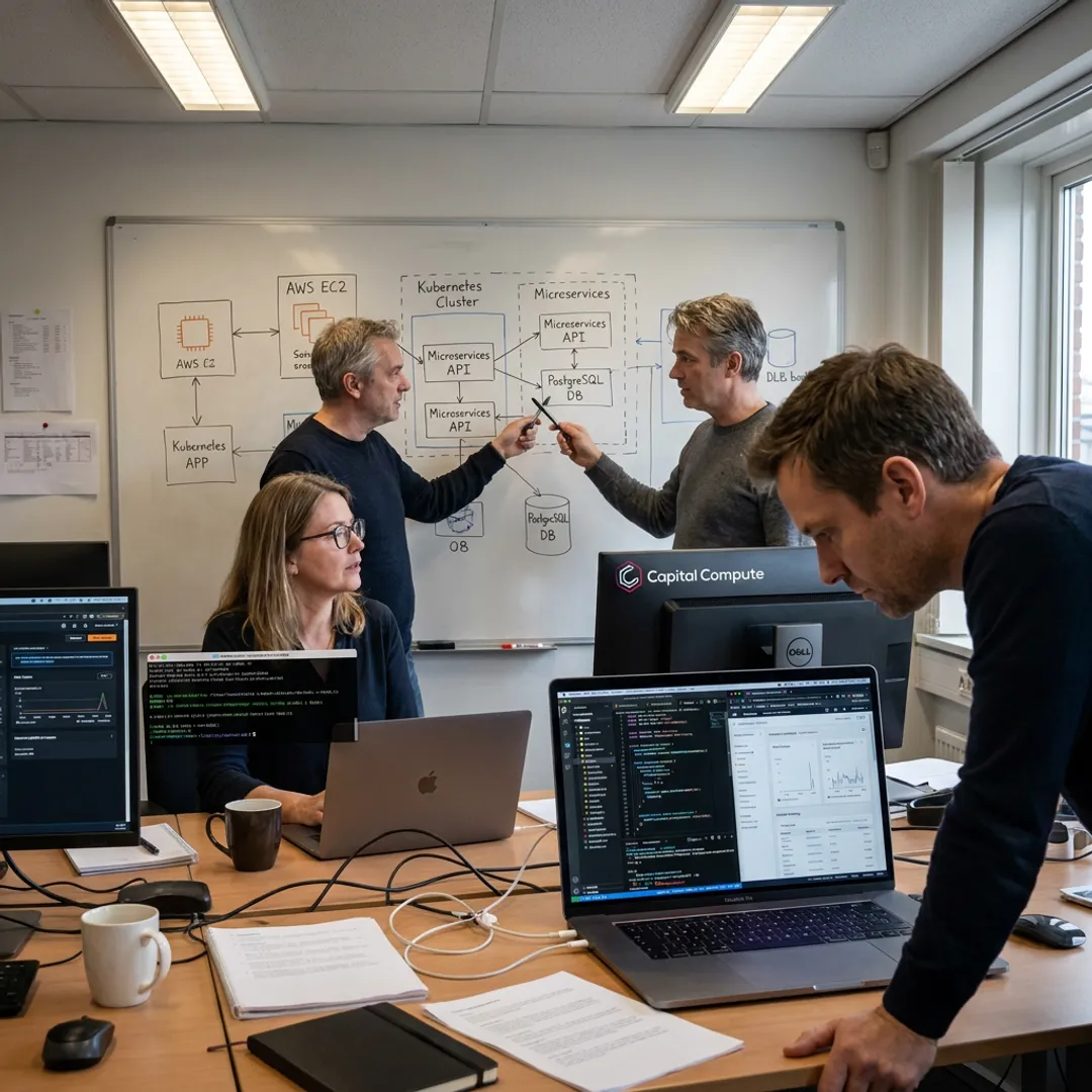 MERN stack developers working on software architecture