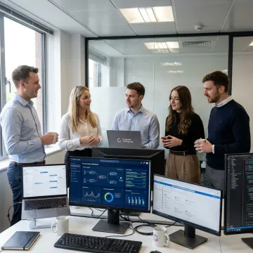 Business team using secure AI automation software