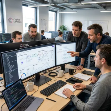 Engineers planning workflow automation
