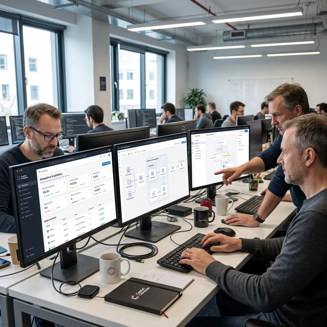 Senior engineers developing a secure generative AI platform