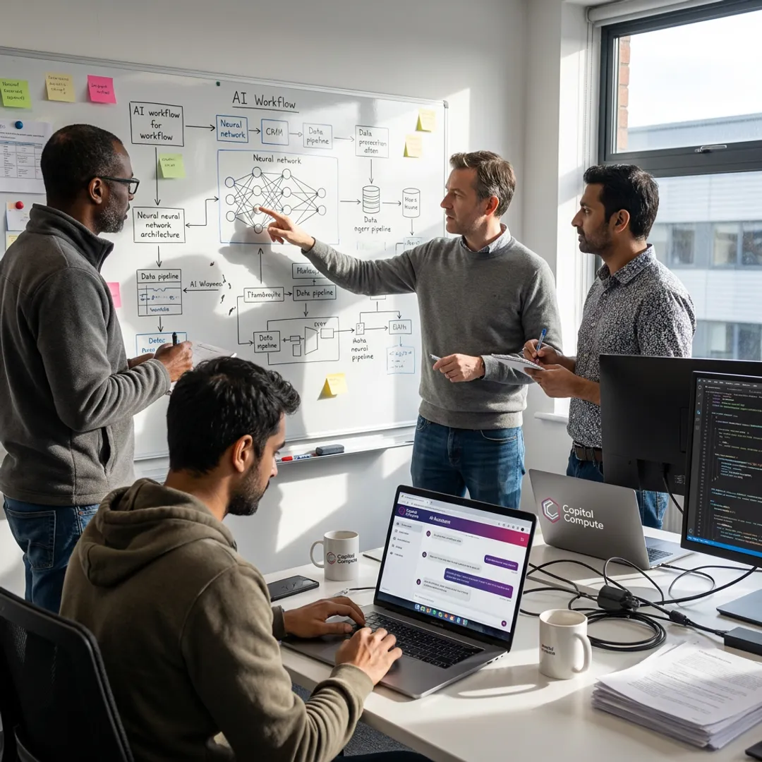 Engineers planning a secure generative AI workflow