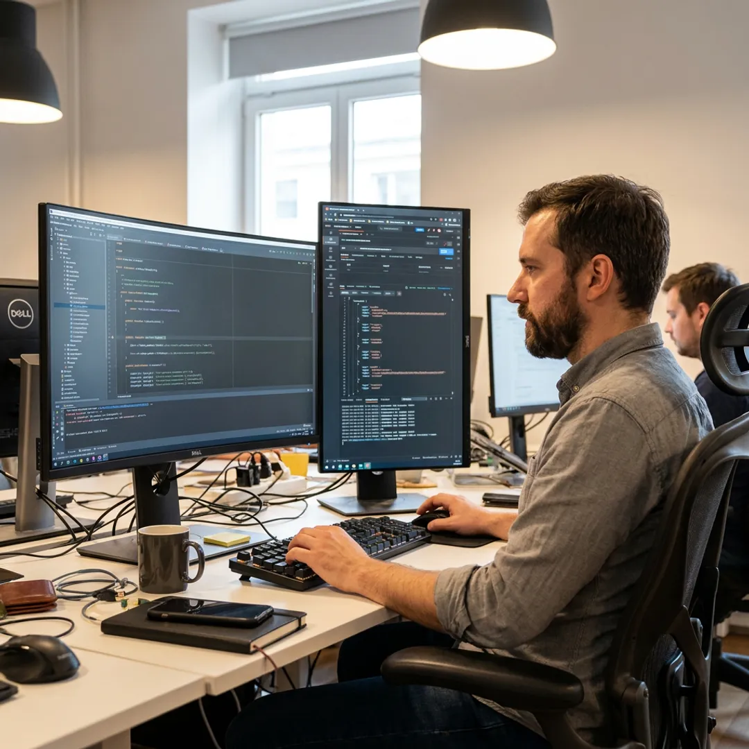 Dedicated PHP developers working on software code