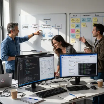 Custom software build team planning application architecture