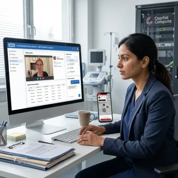 Telemedicine app on laptop and phone