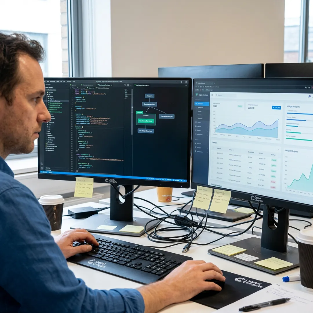 Vue.js developer building a web application