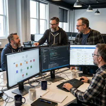Engineers developing a modern web application