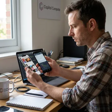 Developer testing a mobile application