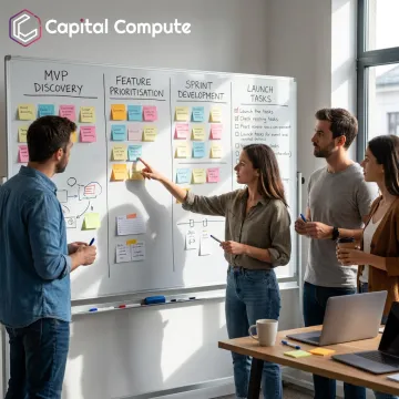 Engineers planning MVP software delivery stages