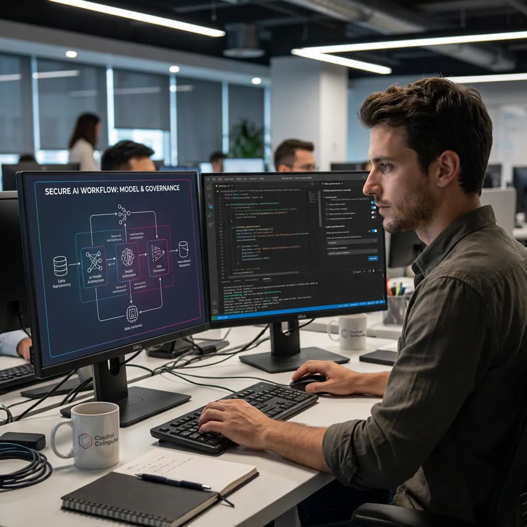 AI engineer designing a secure automation system