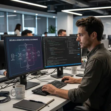 AI engineer designing a secure automation system