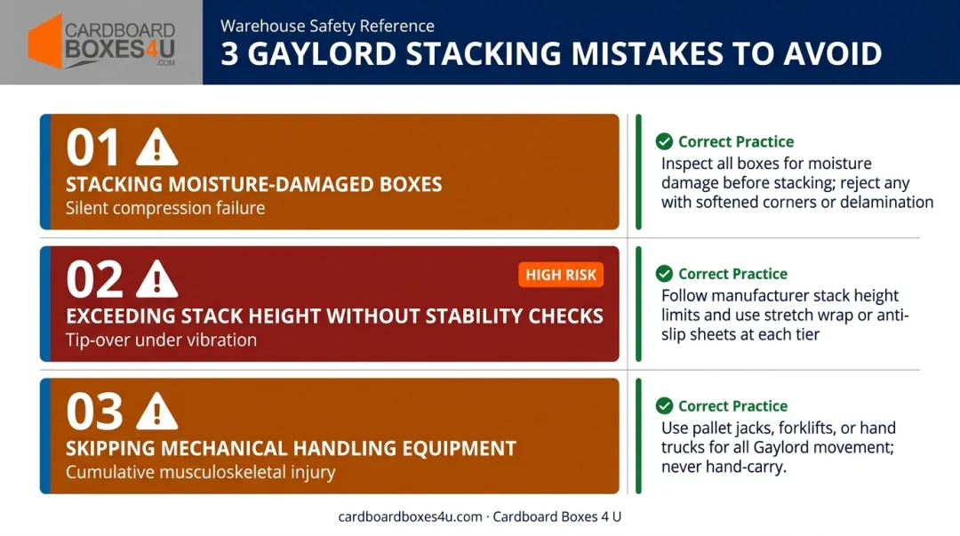 Three most common Gaylord box stacking safety mistakes to avoid