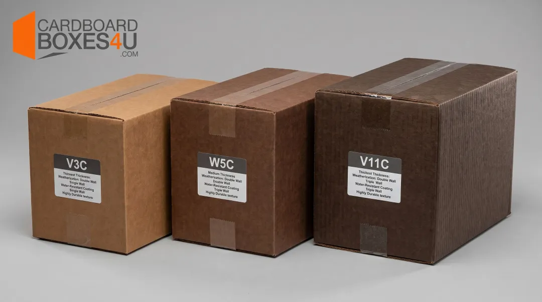 Specialty weatherized corrugated box variants V3C W5C and V11C product lineup