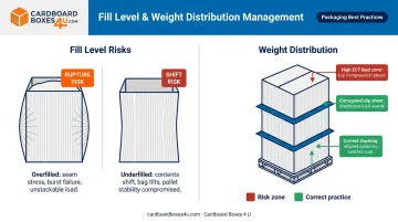 Bulk cargo fill level and weight distribution best practices comparison infographic