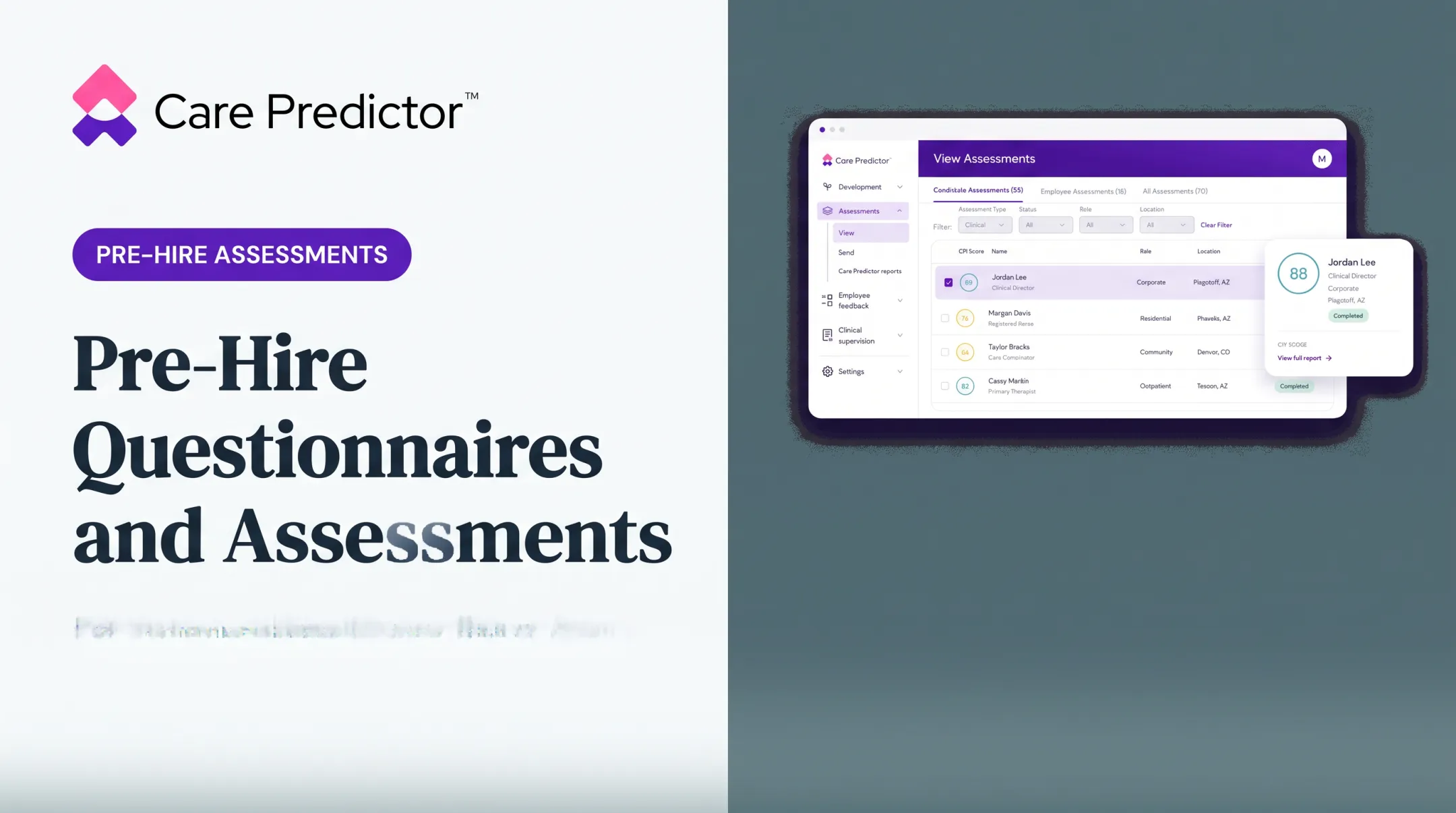 Pre-Hire Questionnaires and Assessments