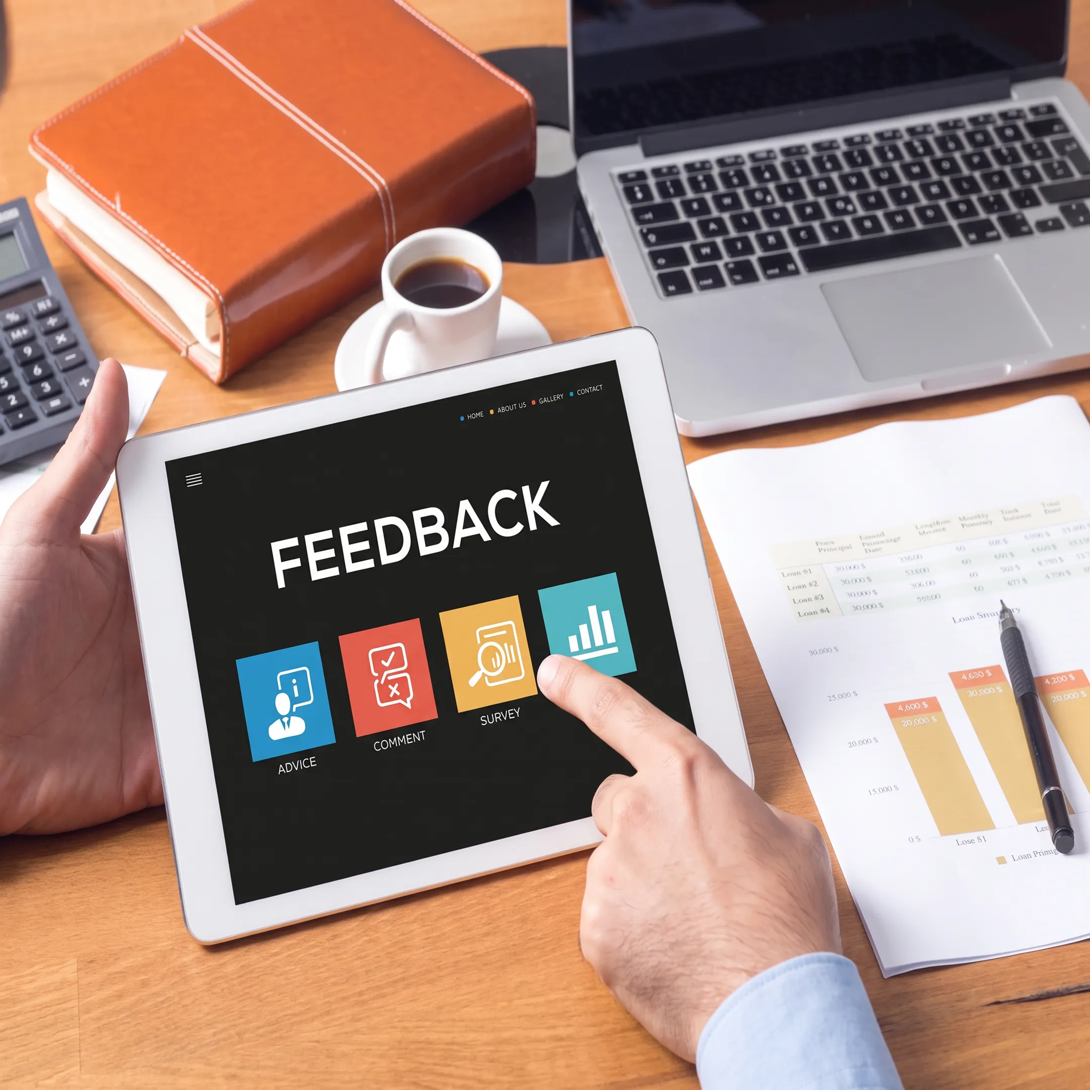Workforce leader analyzing anonymous employee feedback and sentiment trends