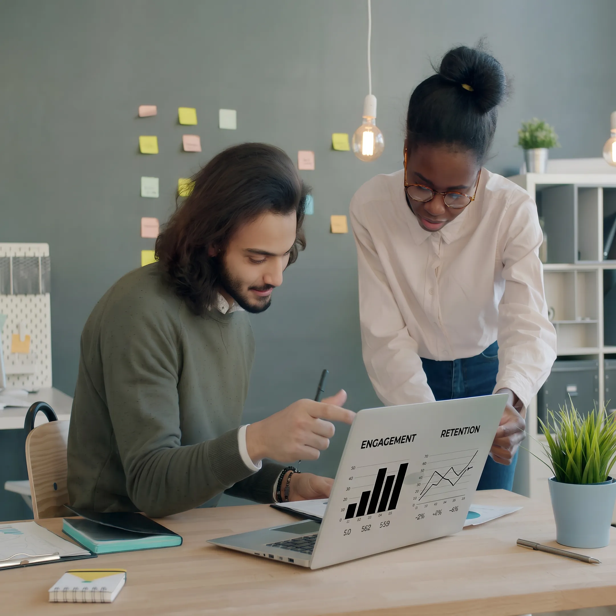 Behavioral health leader reviewing workforce analytics with team